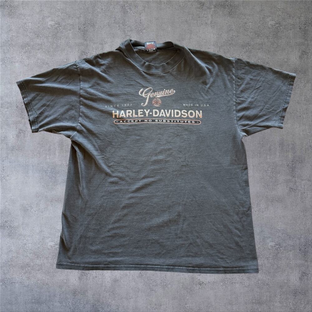 Vtg 90s Harley Davidson Jamestown California T Shirt XL Biker Faded Black USA